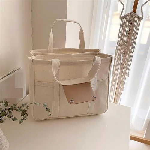 Vista 6 de Moonelo Everything - Bolsa de lona para mujer con compartimentos, gran capacidad