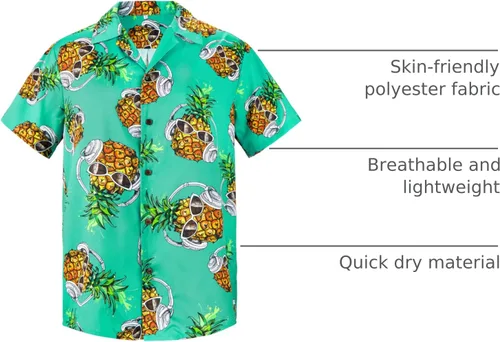 Vista 30 de Camisa hawaiana para hombre, con estampado floral, cómoda, con botones, casual, manga corta, ropa de playa para hombre