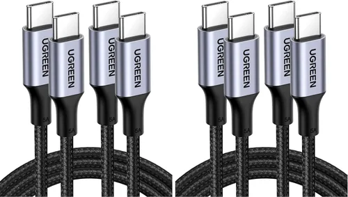 Vista 11 de UGREEN Cable USB C a USB C de 100 W, carga rápida, paquete de 2, 6.6 pies Negro