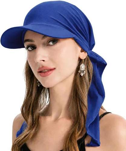 Vista 18 de ZLYC Gorro de quimioterapia para mujer, visera para la cabeza, bufanda preatada, gorra ligera de calavera Blanco sólido