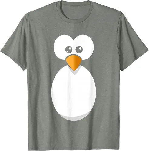 Vista 66 de Camiseta divertida con diseño de cara de pingüino o disfraz fácil, color negro, talla S