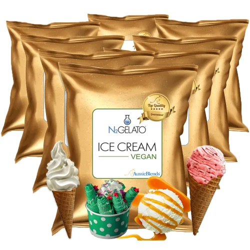 Vista 7 de AussieBlends Mezcla de sorbete, mezcla suave vegana sin lácteos para sorbete Soft Serve, helado enrollado, gelato, nitrógeno líquido y base