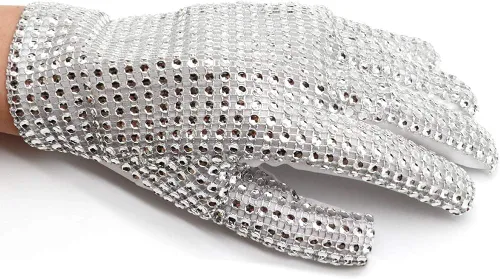 Vista 2 de Guantes de diamantes de imitación para niños espumosos guantes de lentejuelas guantes de traje para fiesta demostración Halloween regalo de Navidad
