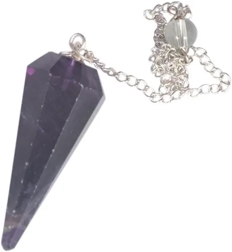 Vista 32 de WholesaleGemShop Péndulo facetado de cristal de piedras preciosas naturales