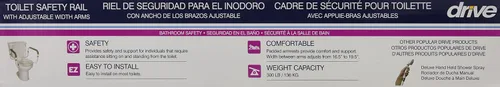 Vista 4 de Drive Medical - Barra de apoyo para inodoros, color blanco Bathroom Grab Bar Mounts Near the Toilet to Provide Sturdy, Reliable Support and