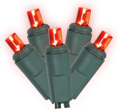 Vista 30 de Vickerman Juego de 100 luces LED GW WA Ec multicolor con LED gran angular de molde único, 36 pies