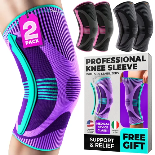 Vista 7 de DR. BRACE ELITE - Rodillera con Estabilizador de Talla (Paquete de 2) Rodillera para Mujeres y Hombres, Entrenamiento, Deportes, Manga de Compresión
