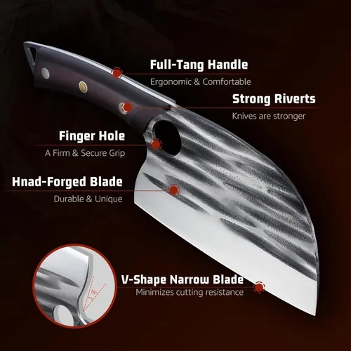Vista 5 de Huusk Cuchillo de chef serbio con funda