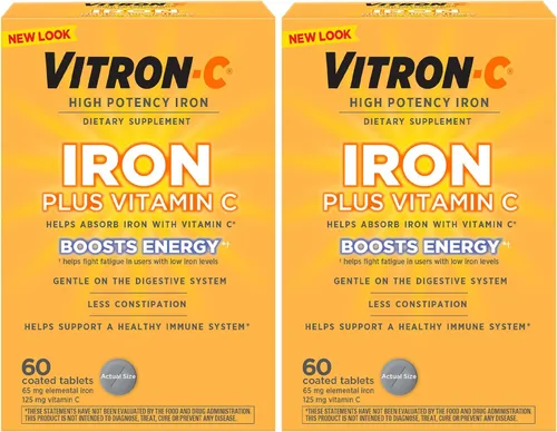 Vista 11 de Vitron-C Suplemento de hierro, una vez al día, suplemento de hierro de alta potencia con vitamina C y suplemento de hierro y apoyo inmune