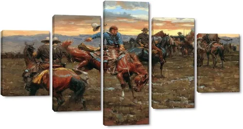 Vista 64 de 5 piezas de pintura sobre lienzo ardiente de fénix dibujado en estilo heráldico fuego fénix arte de pared vintage impresiones obras de arte arte
