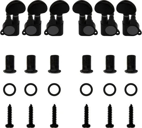 Vista 2 de 6 clavijas de afinación de guitarra Yootones cerradas, afinadores cerrados, cabezales de teclas de afinador 3L3R, compatibles con guitarra eléctrica
