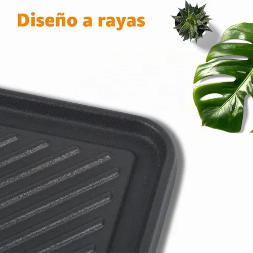 Vista 6 de GasSaf Plancha reversible de hierro fundido, sartén de doble cara perfecta