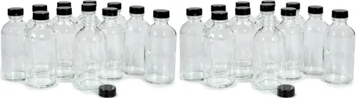 Vista 6 de Vivaplex, 12, botellas de vidrio transparentes, de 4 onzas, con tapas