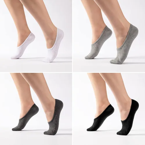 Vista 3 de IDEGG Calcetines invisibles para mujeres y hombres, de corte bajo al tobillo, cortos, antideslizantes, atléticos, para correr, novedosos