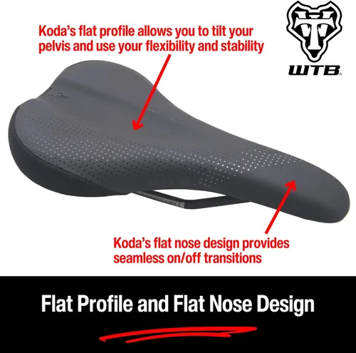 Vista 3 de WTB Koda Mountain Bike Seat (Saddle) - Gravel, Trail & Bikepacking (Medium/Wide, 3 Rail Options)