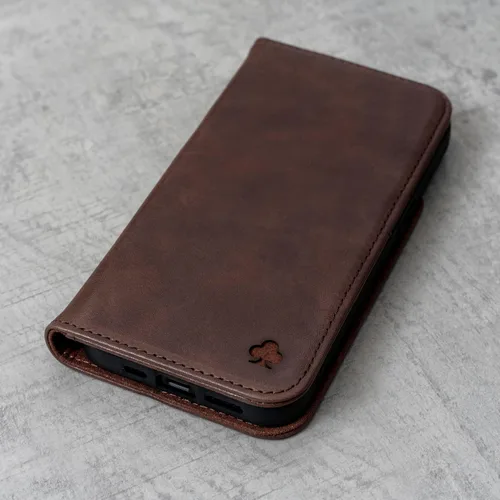 Vista 7 de Porter Riley - Funda de cuero para Samsung Galaxy S20. Funda de cuero genuino premium con soporte, cartera/cubierta (marrón chocolate)