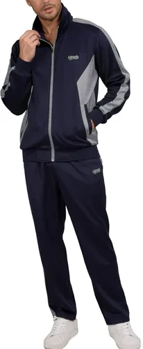 Vista 7 de Conjunto deportivo de 2 piezas con cremallera completa para hombre para correr entrenamiento atlético
