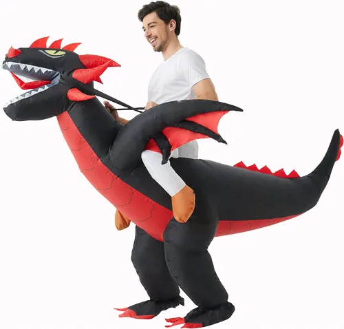 Vista 8 de Inflatable Dragon Costume Halloween Inflatable Blow-up Costume for AdultsManChristmas Party