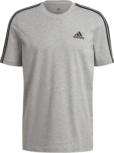 Vista 4 de adidas Camiseta Essentials de 3 rayas para hombre, Negro Blanco