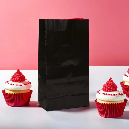 Vista 3 de Bolsas de papel brillante para regalos, 12 unidades, 12 unidades, Negro