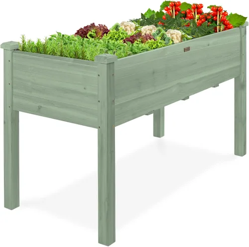 Vista 30 de Best Choice Products Cama de jardín elevada de 48 x 24 x 30 pulgadas con profundidad extra profunda de 16 pulgadas, soporte para maceta de madera