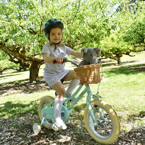 Vista 9 de Petimini Vintage Kids Bike for Girls, 12–20 Inch Classic Bicycle with Wicker Basket & Bell, High Tensile Steel Frame, Training Wheels (12–18”), 85%