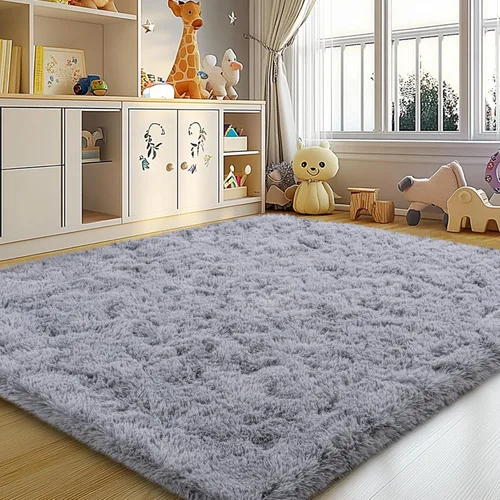 Vista 26 de Mugorn - Alfombras suaves y esponjosas de 2 x 3 pies para el hogar, alfombra pequeña con 4 mallas antideslizantes, color negro, 2 x 3 pies