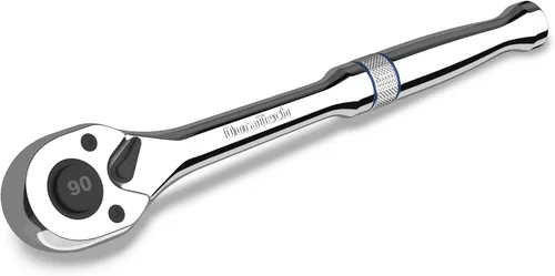 Vista 15 de DURATECH Trinquete de accionamiento de 1/2 pulgada, llave de trinquete de liberación rápida de 90 dientes Reversible, Cr-V Made, 4° Swing