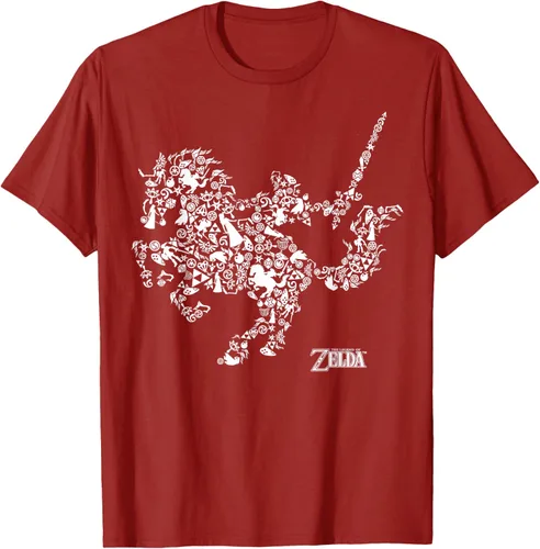 Vista 19 de The Legend of Zelda Camiseta con diseño de símbolos de caballo Azul Marino