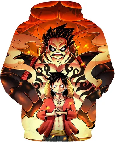 Vista 2 de Kcnaroiy Sudaderas con capucha de anime de Luffy Zoro Kid Law de una pieza, regalo de anime