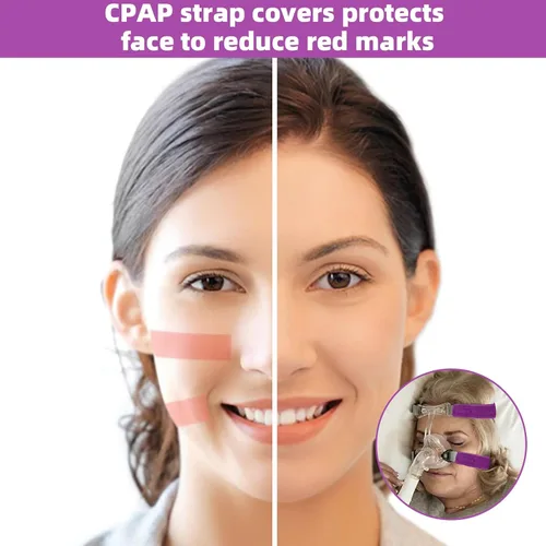 Vista 2 de Paquete de 6 fundas de correa CPAP de satén suaves, cojines de máscara CPAP, cojines de correa CPAP transpirables, protector de cabello CPAP