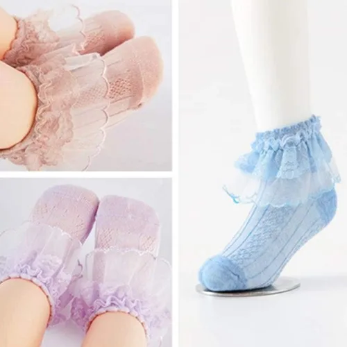 Vista 8 de Juebm Infant Baby Girls Ruffle Socks Toddler Dress socks,Pack of 356 Baby Frilly Lace Ankle Socks