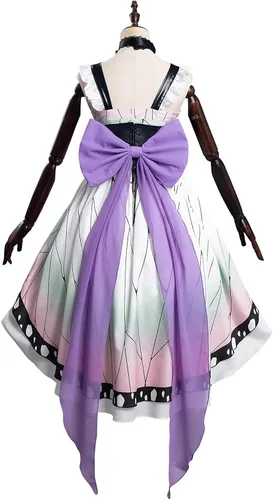 Vista 4 de Cosplaypark Kochou Shinobu Lolita - Juego de vestido de sirvienta de anime para mujer, disfraz de fiesta de Halloween