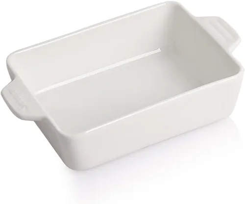 Vista 17 de Sweejar Plato de Cerámica para Hornear, Bandeja Rectangular Pequeña para Hornear con Asas Dobles, 20 Oz para Cocinar, Brownie, Cocina, 6.5 x 4.9 x