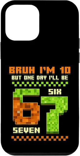 Vista 16 de Bruh I'm 10 But One-Day I'll Be 67 Retro 10th Birthday Kids Case for iPhone XR