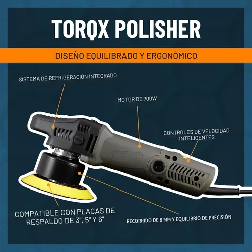 Vista 6 de Chemical Guys TORQX - Kit de pulidora orbital aleatoria, almohadillas, pulidores y compuestos, kit de pulido de automóvil seguro para camiones, SUV