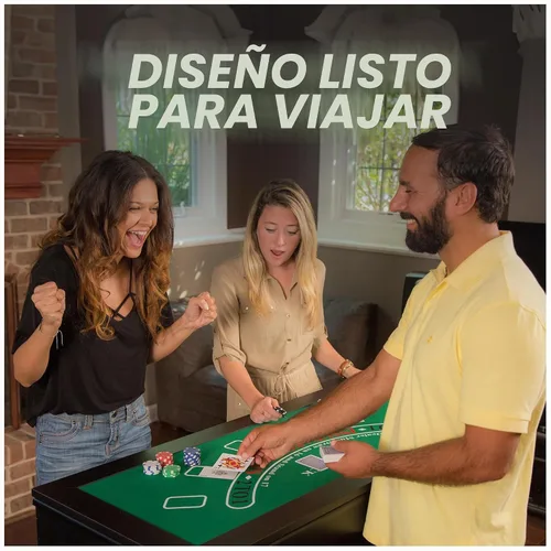 Vista 11 de Hathaway Classic Monte Carlo 4 en 1 mesa de juego de casino – Incluye mesa de dados, mesa de ruleta, mesa de blackjack que se puede utilizar como