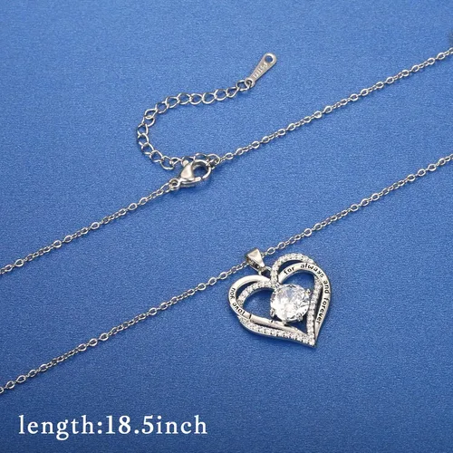 Vista 11 de Collares de corazón para mujer como regalo de Navidad para ella, collares rojos con texto en inglés "I Love You" como regalo de cumpleaños