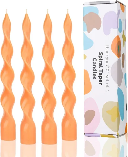 Vista 14 de Velas Cónicas en Espiral Degradado Rosa Vela Torcida Cónica Velas de Palo para Vacaciones Bodas Fiestas Cera Sin Aroma Vela de Cena Sin Goteo