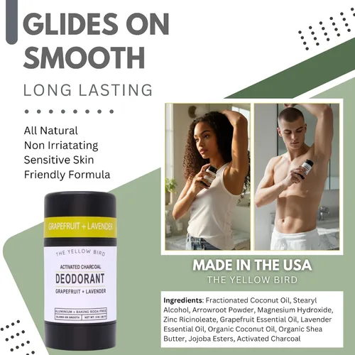 Vista 4 de Desodorante de magnesio para hombres y mujeres, desodorante natural, fabricado en Estados Unidos, sin aluminio y bicarbonato de sodio. Protección