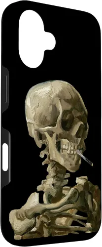 Vista 3 de iPhone 16 Vincent van Gogh Skull of a Skeleton with Burning Cigarette Case