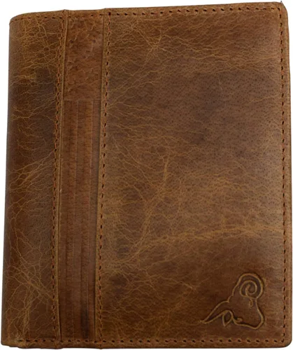 Vista 6 de Cartera de piel de cordero premium con bloqueo RFID, plegable, hipster, para tarjetas de crédito, Cavelio Bronceado, Bifold