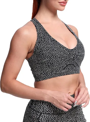 Vista 2 de Aoxjox Sujetadores deportivos Twist para mujer entrenamiento fitness elegante cuello en V espalda cruzada yoga camiseta sin mangas