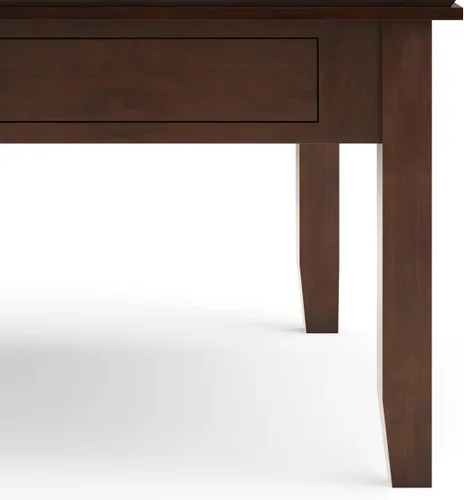 Vista 9 de SIMPLIHOME Mesa de Centro Cuadrada Artisan – Mesa de Cóctel Transicional de Madera Maciza de 36 Pulgadas de Ancho en Marrón Rojizo, Mesa Clásica