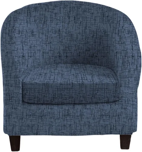 Vista 9 de CRFATOP - Funda elástica para sillón de club (2 piezas) 1 Club Cover & 1 Cushion Cover, Soft Round Tub Sofa Covers, Pet Friendly, Washable