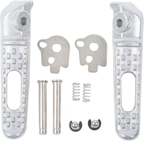 Vista 5 de TCT-MOTORPARTS Reposapiés del pasajero trasero Estriberas Soportes aptos para Honda CBR600RR 05-06 Plata