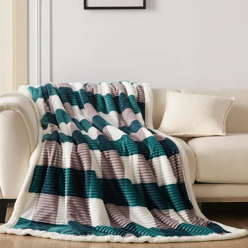 Vista 20 de Gracelife Manta de forro polar Sherpa para sofá, manta de felpa mullida y cálida para mujeres y hombres, acogedora manta gruesa y suave