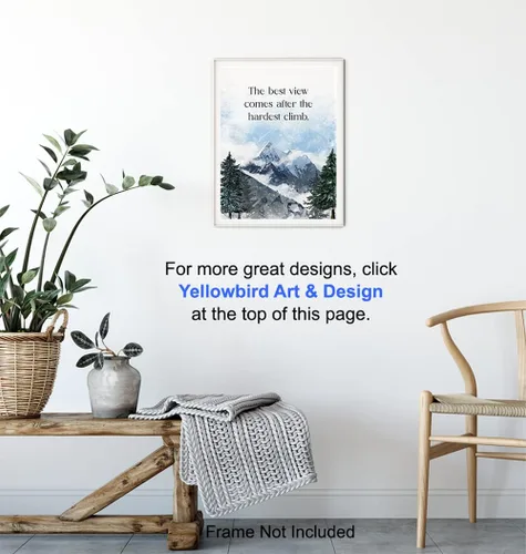 Vista 6 de Arte y Decoración Motivacional de Pared para Oficina - Pósters de Citas Positivas Inspiradoras 8x10 Pulgadas - Regalos de Ánimo - Decoración