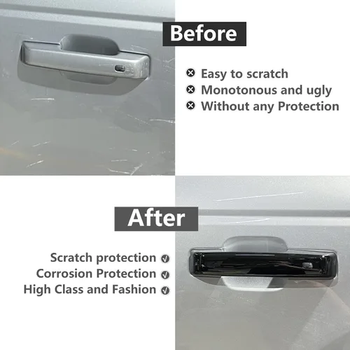 Vista 6 de sukemichi Cubiertas para manija de puerta, cubierta de puerta trasera para Ford Bronco Accesorios 2021 2022 2023 2024 2025 2026 4 puertas - Negro