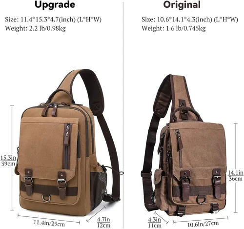 Vista 2 de Mygreen bolsa cruzada de lona, mochila de viaje